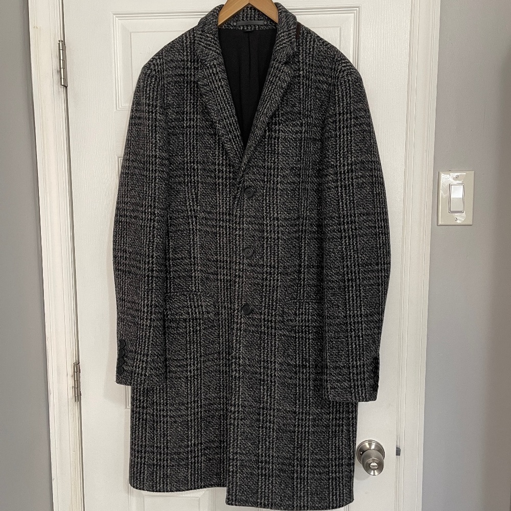 Allsaints Bendall Wool Plaid Coat - Size 42